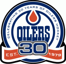 Edmonton Oiler 2008 09 Anniversary Logo heat sticker