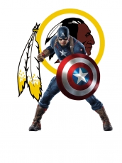 Washington Redskins Captain America Logo heat sticker