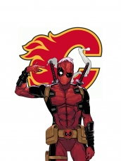 Calgary Flames Deadpool Logo custom vinyl decal