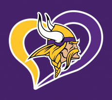 Minnesota Vikings Heart Logo heat sticker