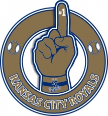 Number One Hand Kansas City Royals logo heat sticker