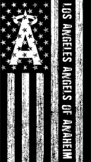 Los Angeles Angels of Anaheim Black And White American Flag logo heat sticker