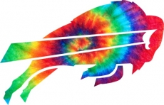 Buffalo Bills rainbow spiral tie-dye logo heat sticker