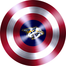 Captain American Shield With Nashville Predators Logo heat sticker
