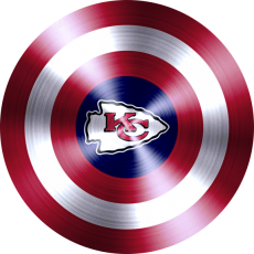 Captain American Shield With Kansas City Chiefs Logo heat sticker