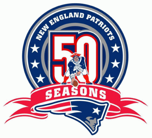New England Patriots 2009 Anniversary Logo heat sticker