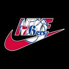 Philadelphia 76ers Nike logo heat sticker