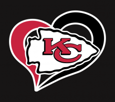 Kansas City Chiefs Heart Logo custom vinyl decal