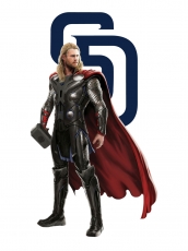 San Diego Padres Thor Logo heat sticker