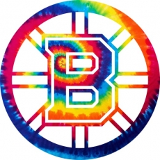 Boston Bruins rainbow spiral tie-dye logo heat sticker