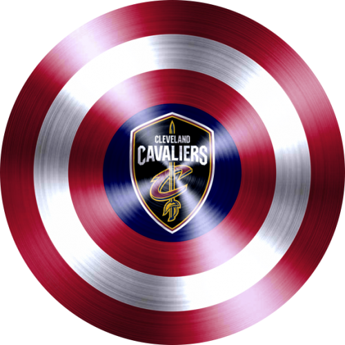 Captain American Shield With Cleveland Cavaliers Logo heat sticker