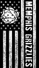 Memphis Grizzlies Black And White American Flag logo heat sticker