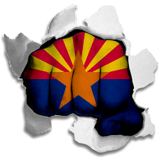 Fist Arizona State Flag Logo heat sticker