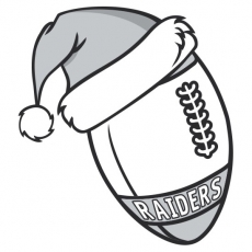 Oakland Raiders Football Christmas hat logo heat sticker