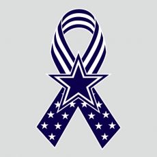 Dallas Cowboys Ribbon American Flag logo heat sticker
