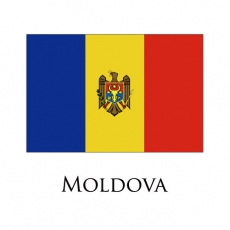 Moldova flag logo heat sticker