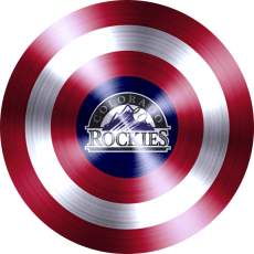 Captain American Shield With Colorado Rockies Logo custom vinyl decal