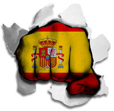 Fist Spain Flag Logo heat sticker