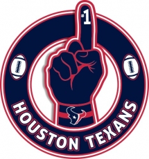 Number One Hand Houston Texans logo heat sticker