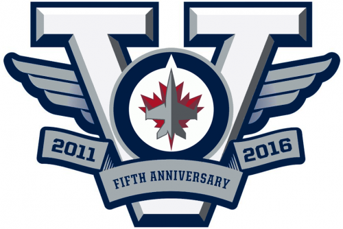 Winnipeg Jets 2015 16 Anniversary Logo heat sticker