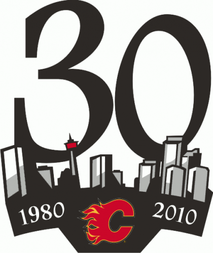 Calgary Flames 2009 10 Anniversary Logo heat sticker
