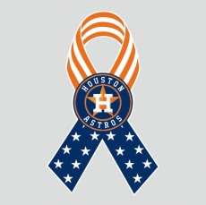 Houston Astros Ribbon American Flag logo heat sticker