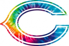 Chicago Bears rainbow spiral tie-dye logo heat sticker