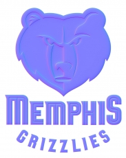 memphis grizzlies Colorful Embossed Logo heat sticker