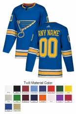 St. Louis Blues Custom Letter and Number Kits for Alternate Jersey Material Twill