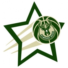 Milwaukee Bucks Basketball Goal Star logo heat sticker
