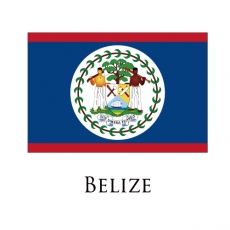 Belize flag logo heat sticker