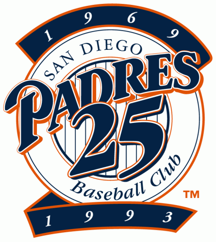 San Diego Padres 1993 Anniversary Logo custom vinyl decal