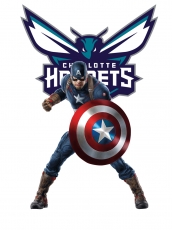 Charlotte Hornets Captain America Logo custom vinyl decal