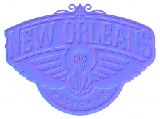 New Orleans Pelicans Colorful Embossed Logo custom vinyl decal