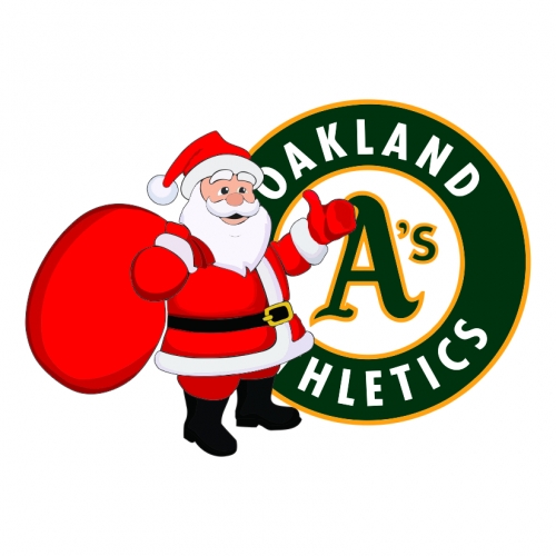 Oakland Athletics Santa Claus Logo heat sticker