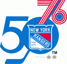 New York Rangers 1975 76 Anniversary Logo custom vinyl decal