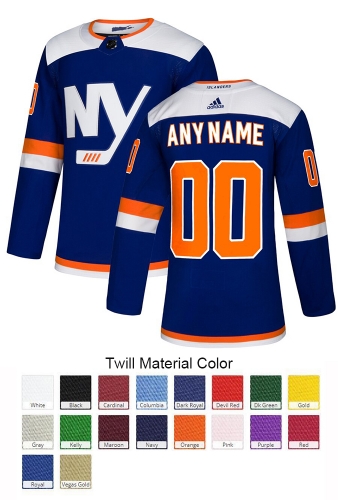 New York Islanders Custom Letter and Number Kits for Alternate Jersey Material Twill