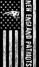 New England Patriots Black And White American Flag logo heat sticker