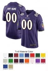 Baltimore Ravens Custom Letter and Number Kits For Purple Jersey Material Twill