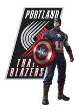 Portland Trail Blazers Captain America Logo heat sticker