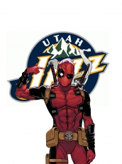 Utah Jazz Deadpool Logo custom vinyl decal