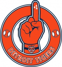 Number One Hand Detroit Tigers logo heat sticker