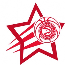Atlanta Hawks Basketball Goal Star logo custom vinyl decal