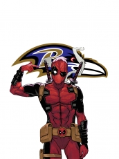 Baltimore Ravens Deadpool Logo heat sticker