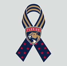Florida Panthers Ribbon American Flag logo heat sticker