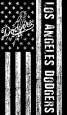 Los Angeles Dodgers Black And White American Flag logo custom vinyl decal