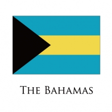The Bahamas flag logo heat sticker