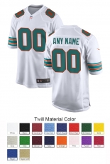 Miami Dolphins Custom Letter and Number Kits For White Jersey 01 Material Twill