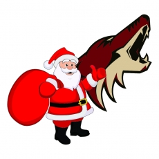 Arizona Coyotes Santa Claus Logo heat sticker
