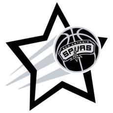 San Antonio Spurs Basketball Goal Star logo heat sticker